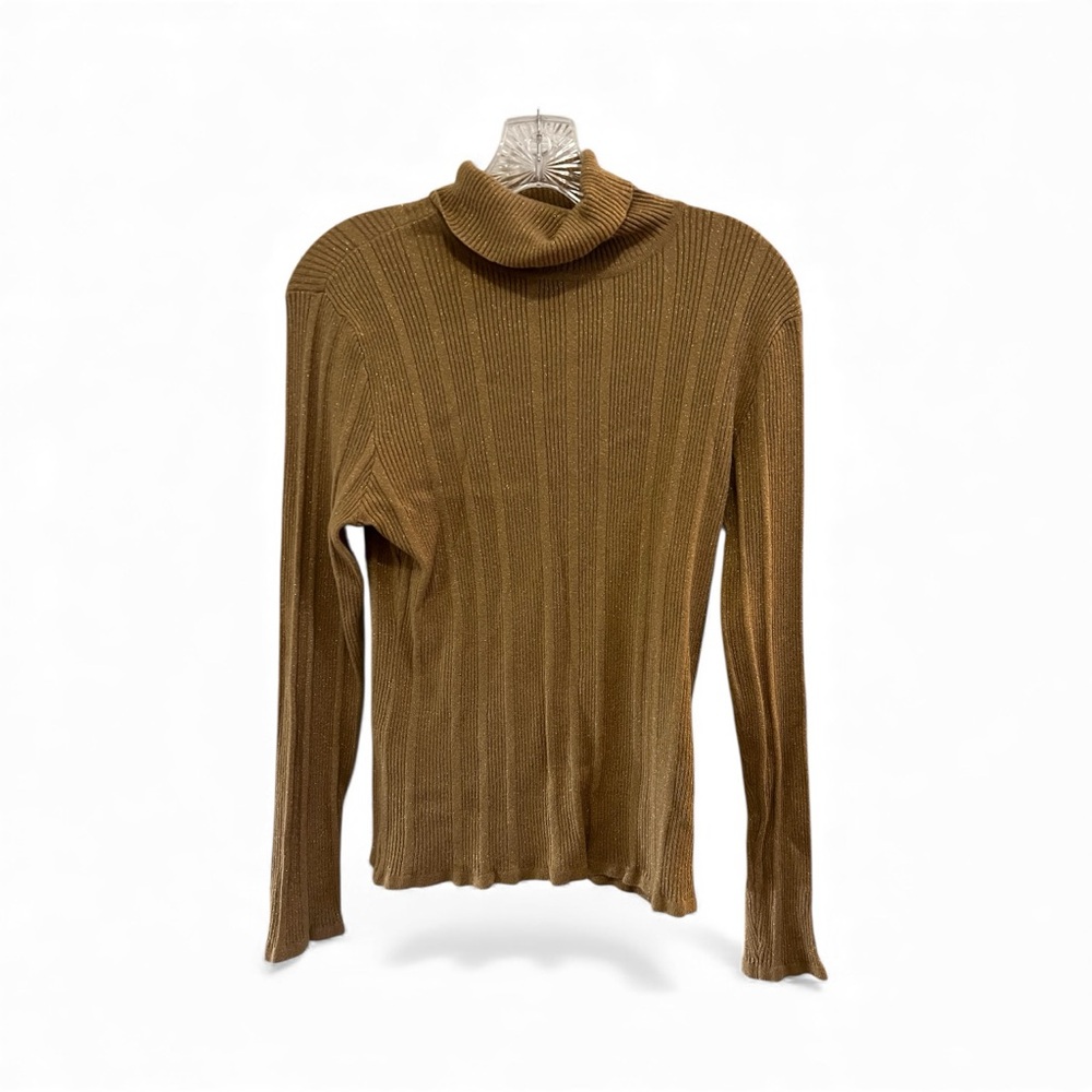 Worthington Gold‎ and Silver Ribbed Knit turtlenecks